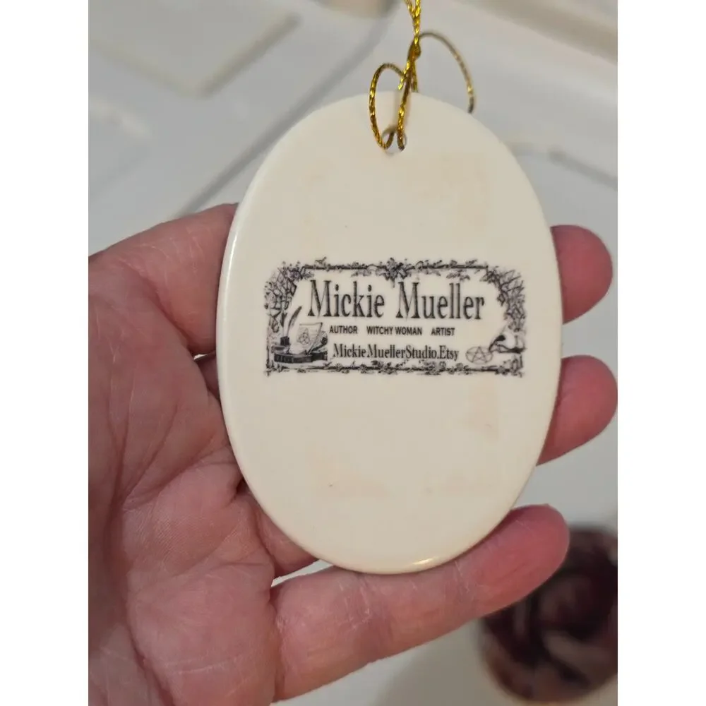 Set of 5 Christmas Ornaments Mickie Mueller Dragons Enchanted Porcelain 3.25